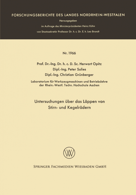 Untersuchungen Uber Das Lappen Von Stirn- Und Kegelradern