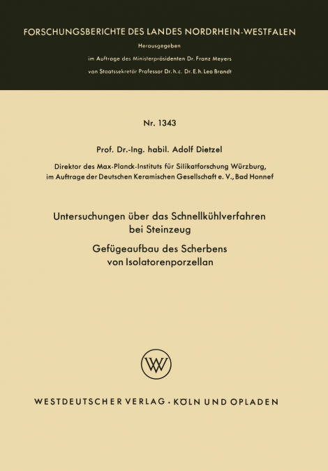 Untersuchungen über das Schnellkühlverfahren bei Steinzeug