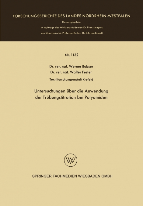 Untersuchungen über die Anwendung der Trübungstitration bei Polyamiden
