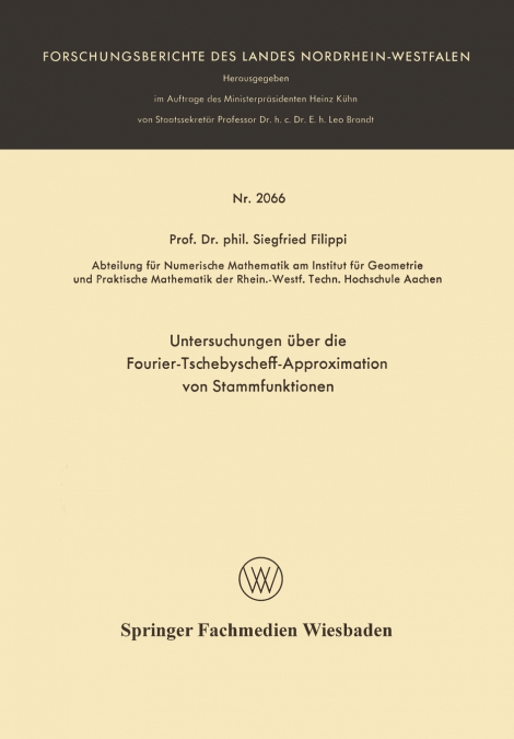 Untersuchungen Uber Die Fourier-Tschebyscheff-Approximation Von Stammfunktionen