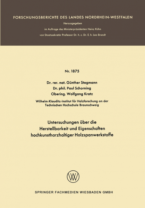 Untersuchungen über die Herstellbarkeit und Eigenschaften hochkunstharzhaltiger Holzspanwerkstoffe