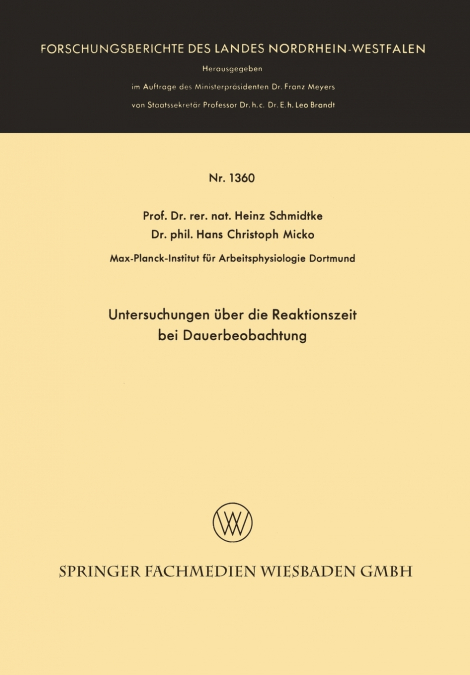 Untersuchungen über die Reaktionszeit bei Dauerbeobachtung