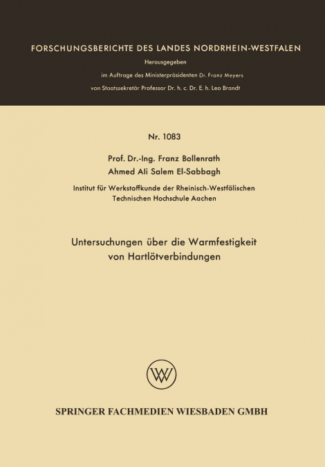 Untersuchungen über die Warmfestigkeit von Hartlötverbindungen
