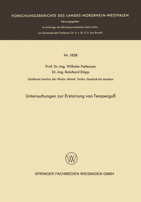 Untersuchungen Zur Erstarrung Von Temperguss