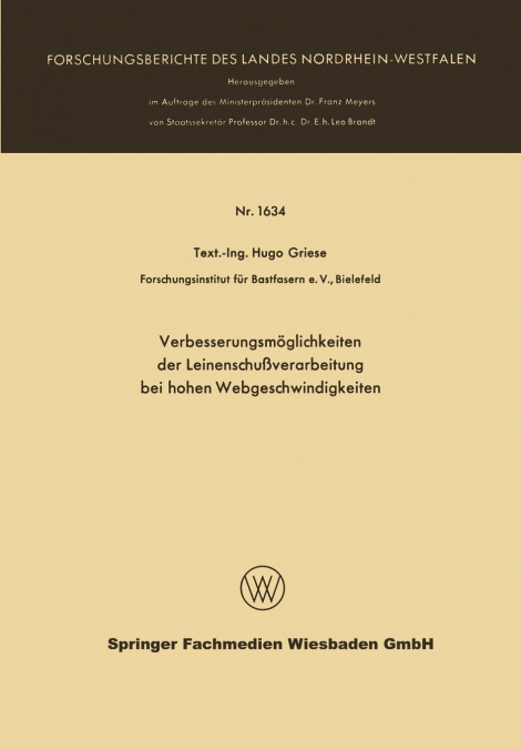 Verbesserungsmöglichkeiten der Leinenschußverarbeitung bei hohen Webgeschwindigkeiten