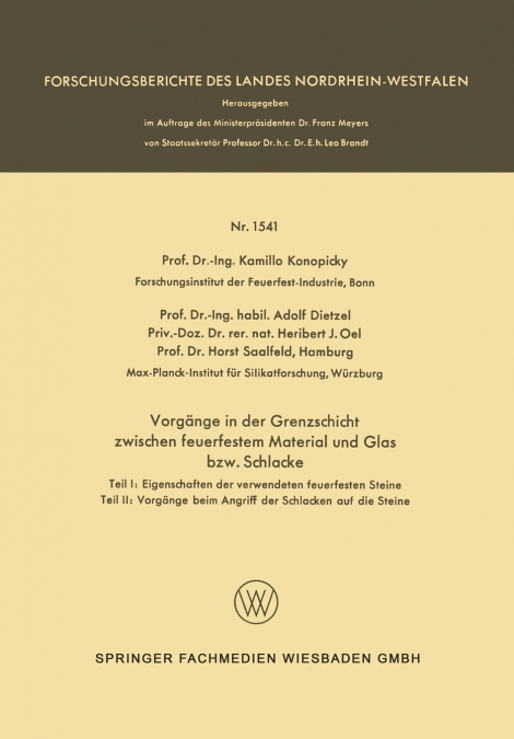 Vorgänge in der Grenzschicht zwischen feuerfestem Material und Glas bzw. Schlacke