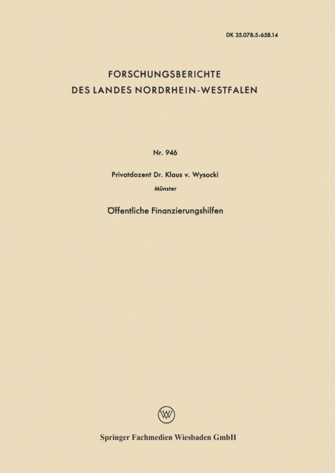 Offentliche Finanzierungshilfen