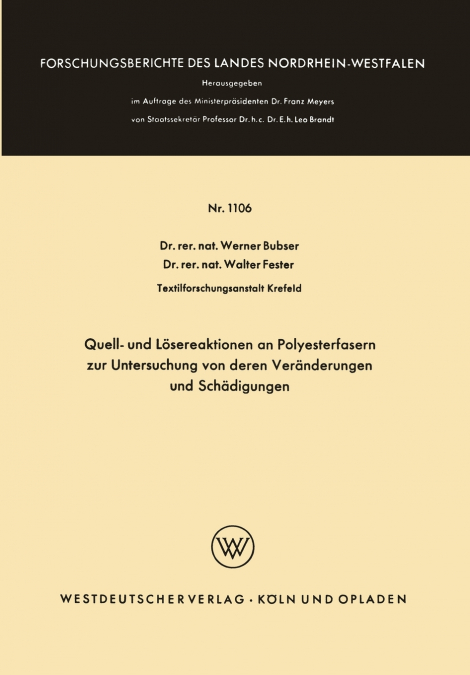 Quell- und Lösereaktionen an Polyesterfasern zur Untersuchung von deren Veränderungen und Schädigungen