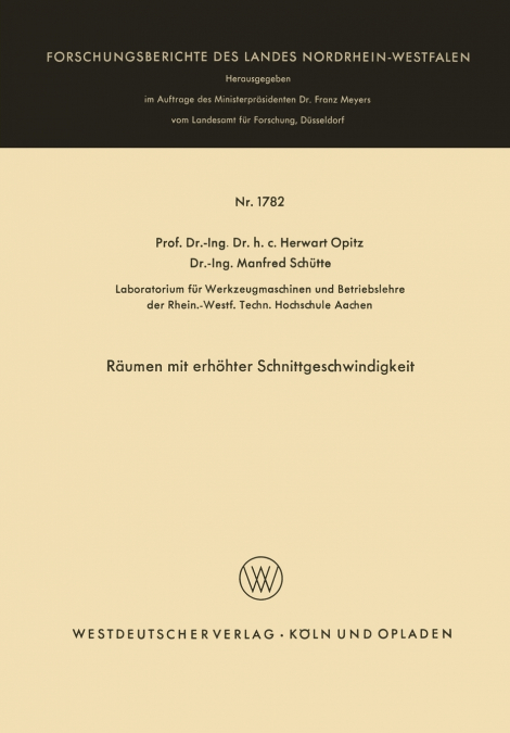 Raumen Mit Erhohter Schnittgeschwindigkeit