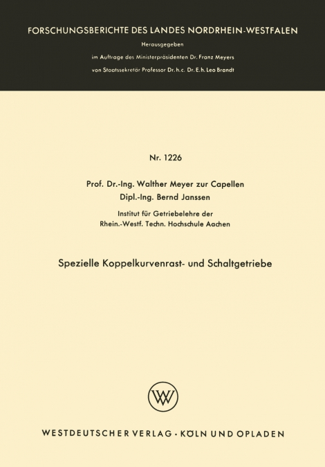 Spezielle Koppelkurvenrast- und Schaltgetriebe