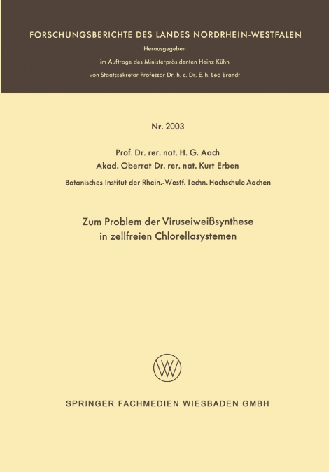 Zum Problem der Viruseiweißsynthese in zellfreien Chlorellasystemen