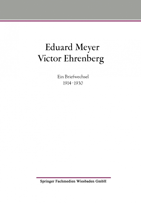 Eduard Meyer Victor Ehrenberg