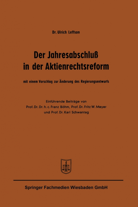 Der Jahresabschluß in der Aktienrechtsreform