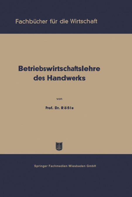 Betriebswirtschaftslehre Des Handwerks