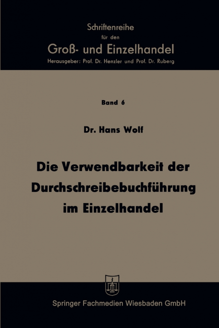 Die Verwendbarkeit Der Durchschreibebuchfuhrung Im Einzelhandel