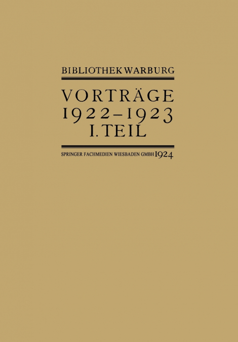 Vortrage Der Bibliothek Warburg
