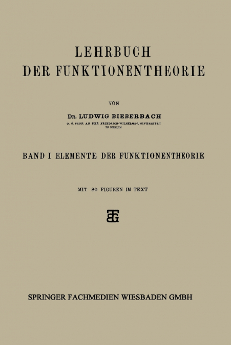 Lehrbuch der Funktionentheorie