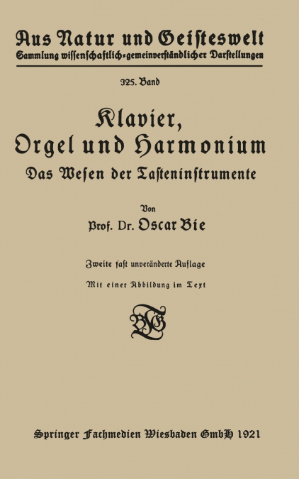 Klavier, Orgel und Harmonium