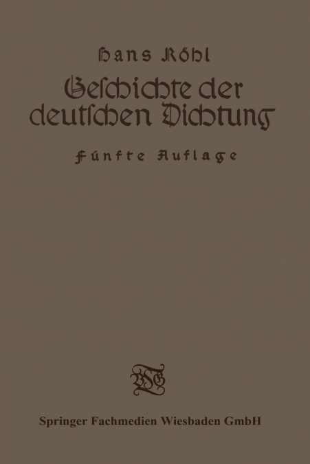 Geschichte Der Deutschen Dichtung