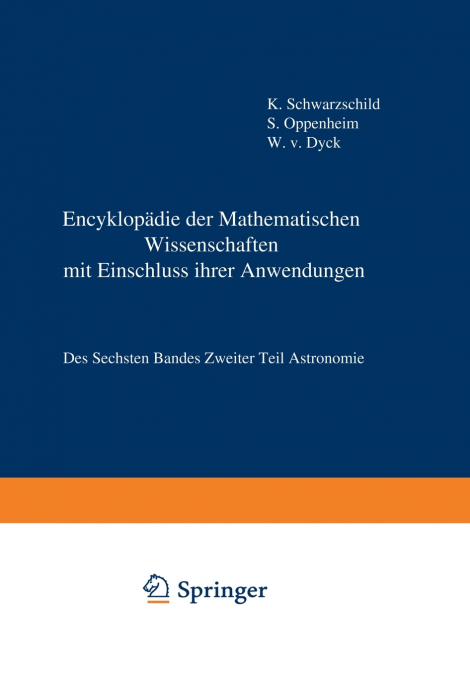Encyklopädie der Mathematischen Wissenschaften mit Einschluss ihrer Anwendungen