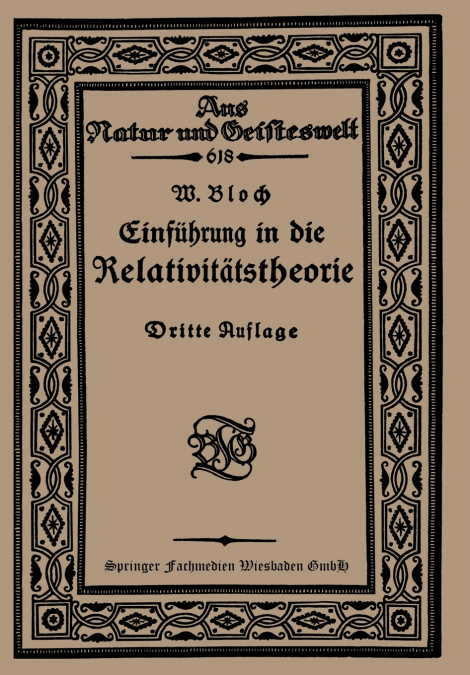 Einfuhrung in Die Relativitatstheorie