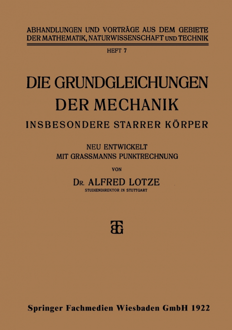 Die Grundgleichungen der Mechanik