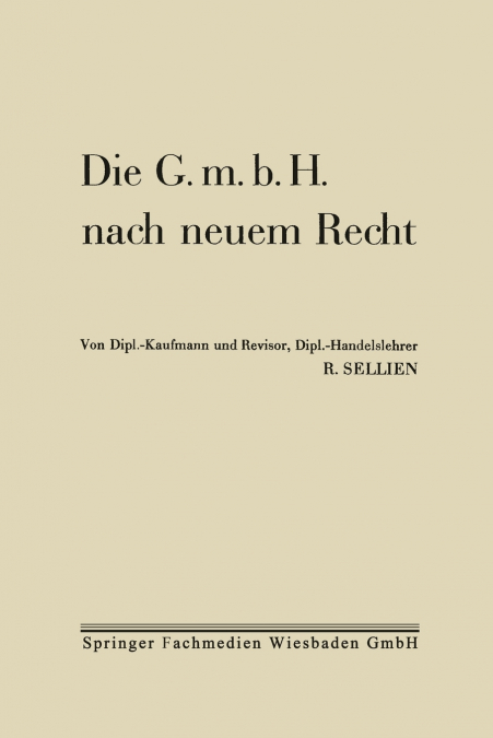 Die G.M.B.H. Nach Neuem Recht
