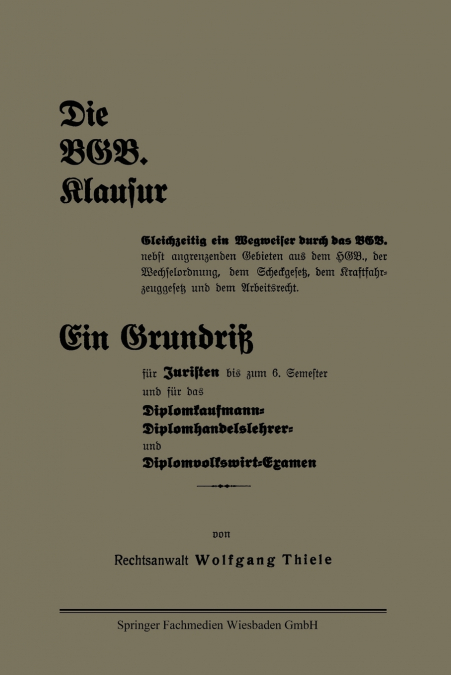 Die Bgb. Klausur