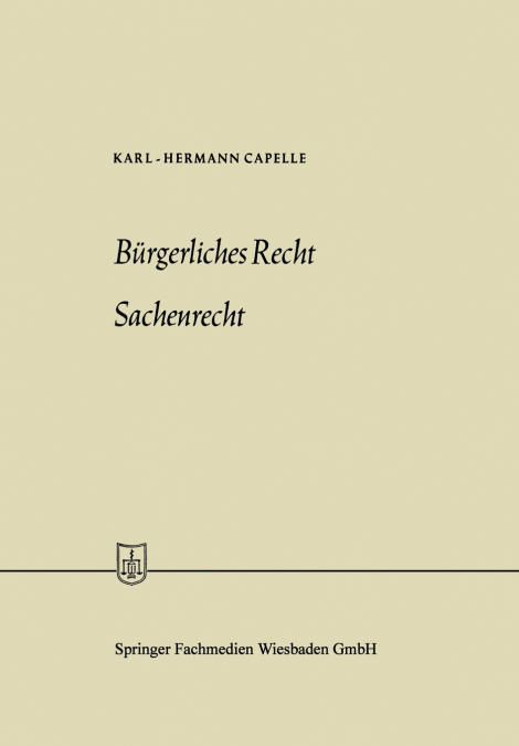 Burgerliches Recht Sachenrecht
