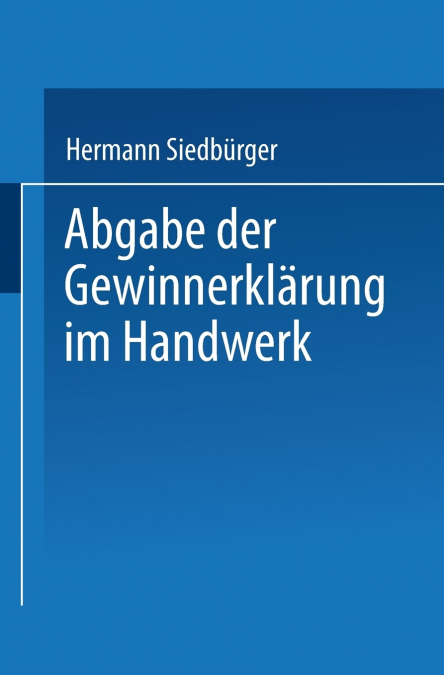 Abgabe Der Gewinnerklarung Im Handwerk