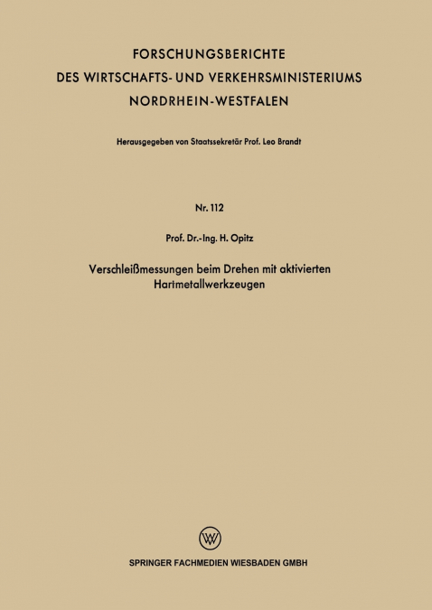 Verschleissmessungen Beim Drehen Mit Aktivierten Hartmetallwerkzeugen
