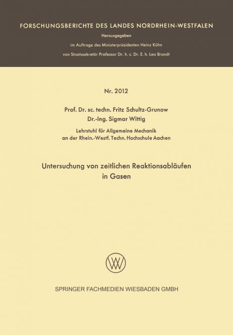 Untersuchung Von Zeitlichen Reaktionsablaufen in Gasen
