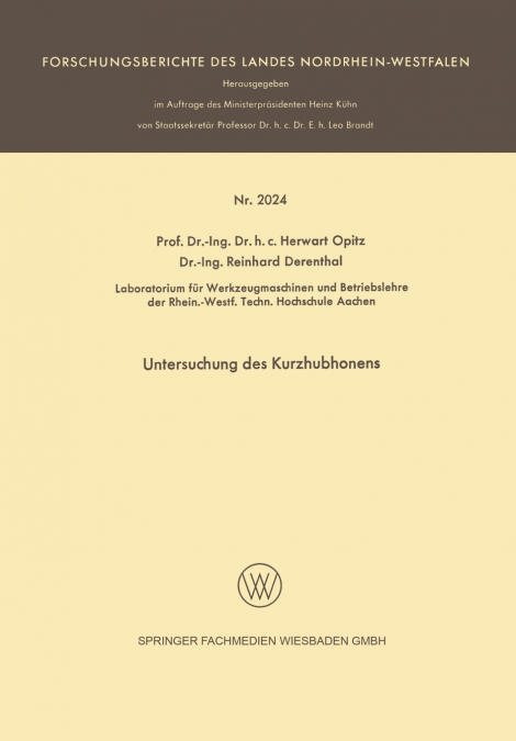 Untersuchung Des Kurzhubhonens