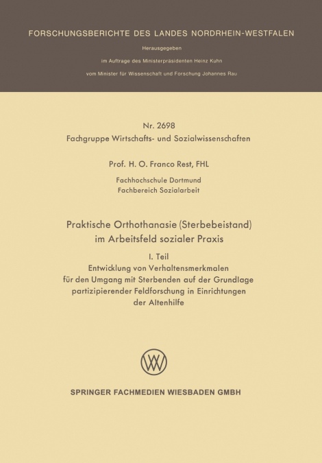 Praktische Orthothanasie (Sterbebeistand) Im Arbeitsfeld Sozialer Praxis