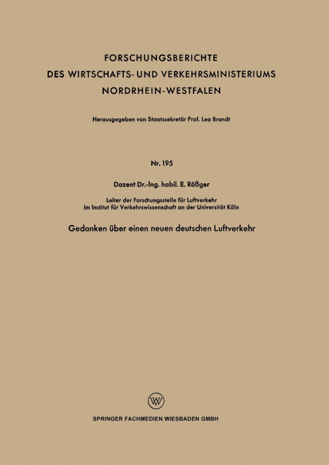 Gedanken Uber Einen Neuen Deutschen Luftverkehr