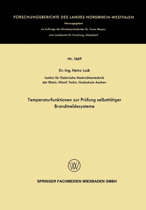 Temperaturfunktionen Zur Prufung Selbsttatiger Brandmeldesysteme