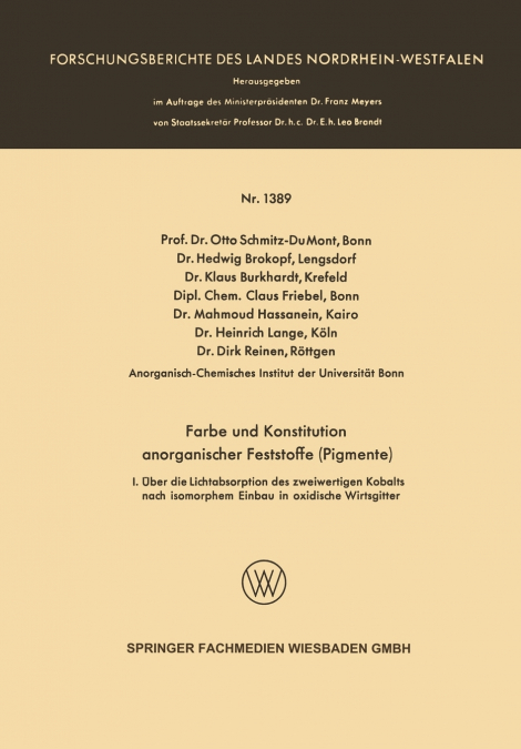 Farbe Und Konstitution Anorganischer Feststoffe (Pigmente)