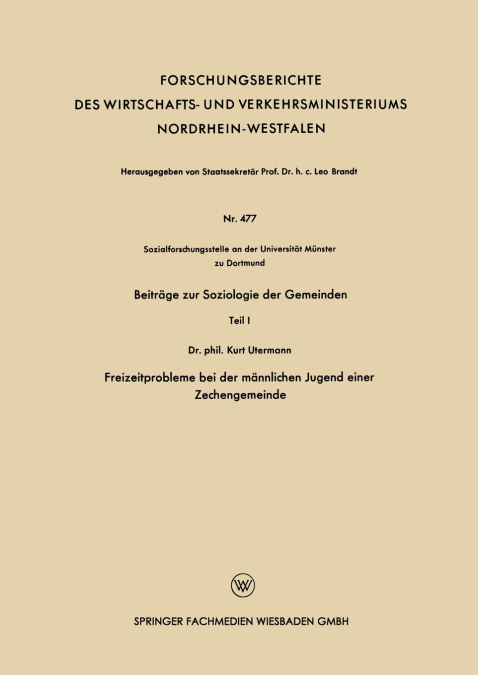 Beitrage Zur Soziologie Der Gemeinden
