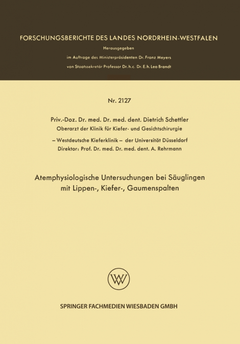 Atemphysiologische Untersuchungen Bei Sauglingen Mit Lippen-, Kiefer-, Gaumenspalten