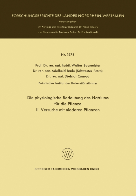 Die Physiologische Bedeutung Des Natriums Fur Die Pflanze