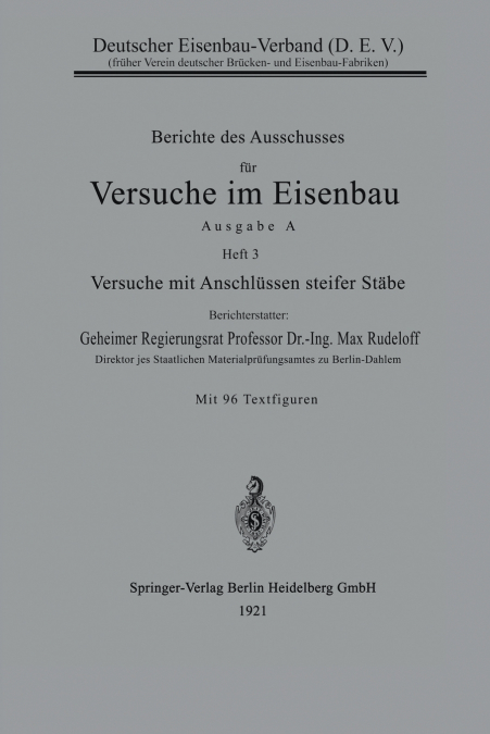 Berichte Des Ausschusses Fur Versuche Im Eisenbau