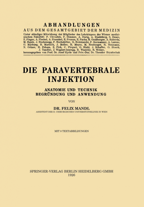Die Paravertebrale Injektion