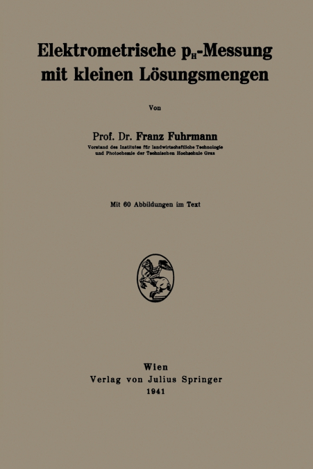 Elektrometrische PH-Messung Mit Kleinen Losungsmengen
