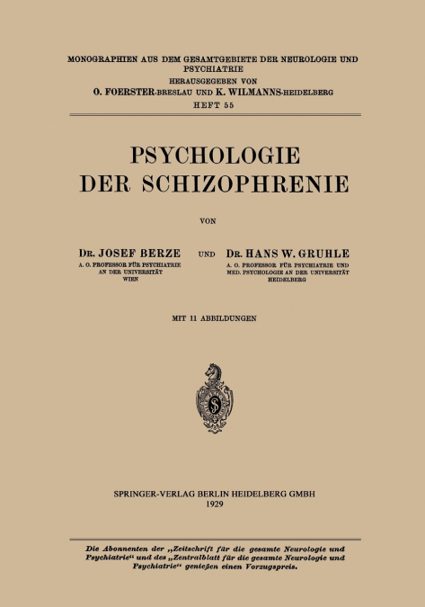 Psychologie der Schizophrenie