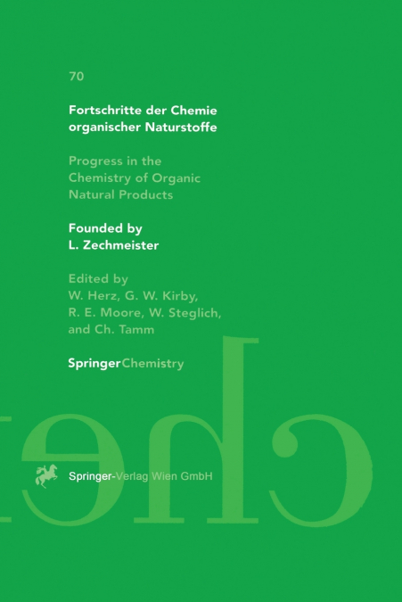 Fortschritte Der Chemie Organischer Naturstoffe Progress in the Chemistry of Organic Natural Products
