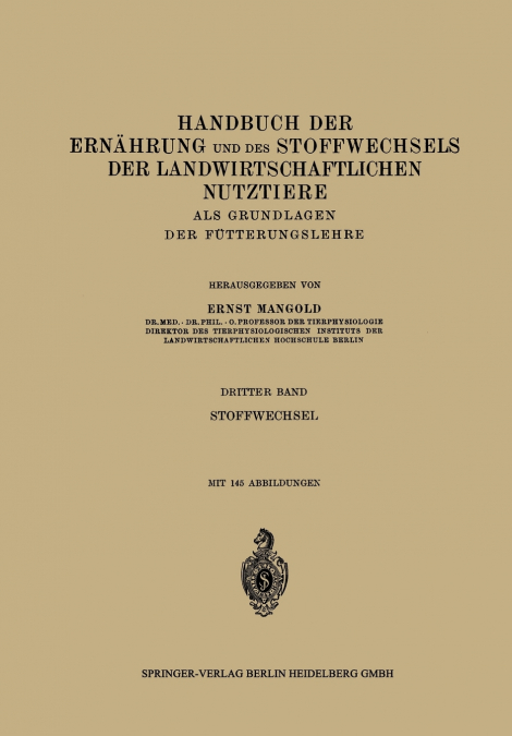 Stoffwechsel Der Landwirtschaftlichen Nutztiere