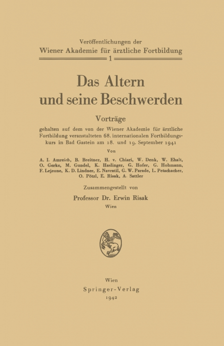 Das Altern Und Seine Beschwerden