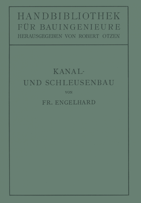 Kanal- Und Schleusenbau
