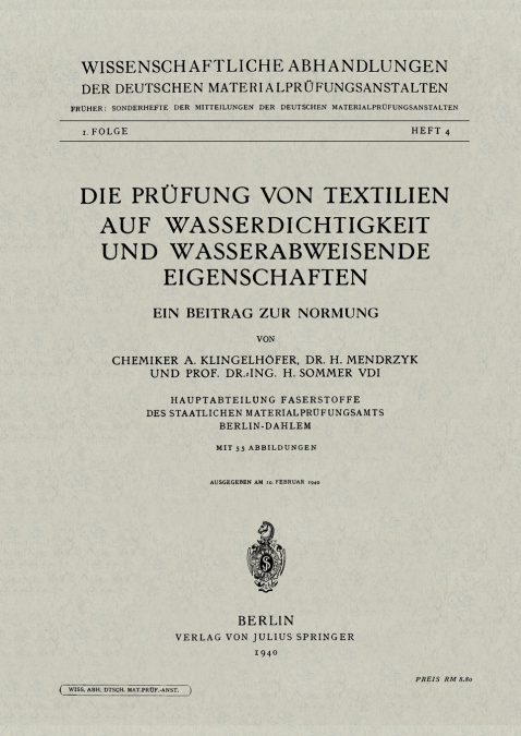 Die Prüfung von Textilien auf Wasserdichtigkeit und wasserabweisende Eigenschaften