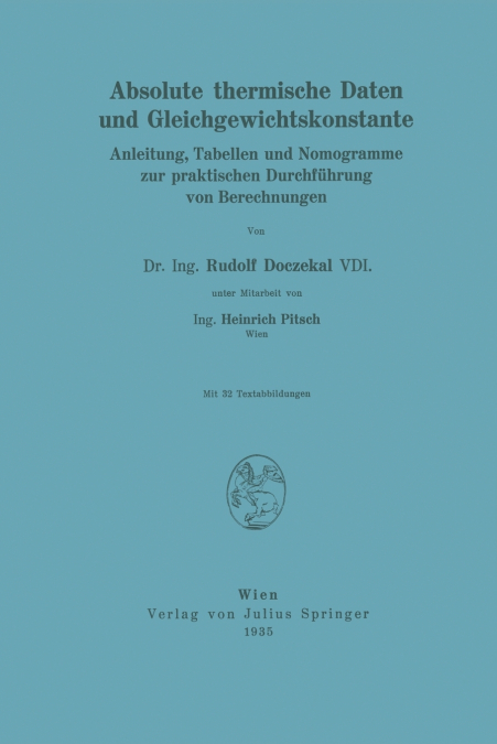 Absolute Thermische Daten Und Gleichgewichtskonstante